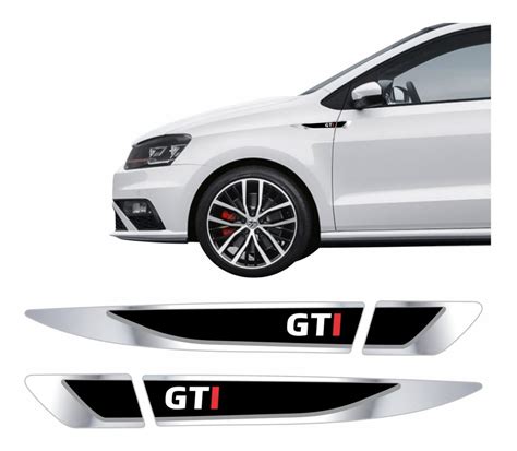 Par Emblema Adesivo Volkswagen Vw Golf Gti Resinado Cromado Aplique