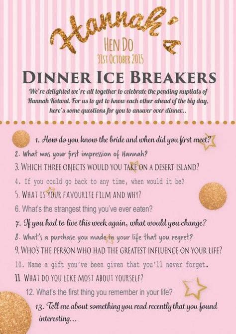 Wedding Table Games Ice Breakers Dinner Party Games Ice Breakers Dinner Party Games Classy