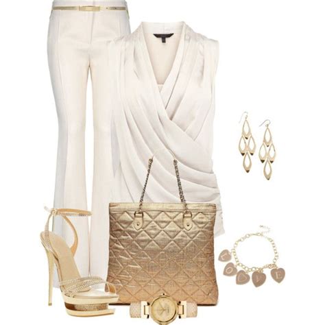 Outfit White Party Attire Gold And White Outfit Fashion