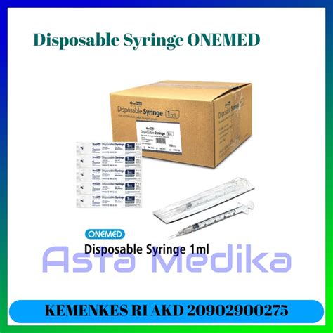 Jual Spuit Disposable Syringe Onemed 1cc 3cc 5cc 10cc Perbox Isi 100