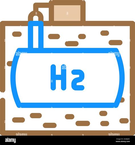 Underground Storage Hydrogen Color Icon Vector Illustration Stock