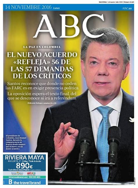 La Portada De Abc Del Lunes De Noviembre Abc November Cover Pages