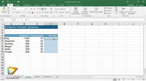 Excel 2016 Formeln Und Funktionen Tutorial Einfache Formeln Erstellen