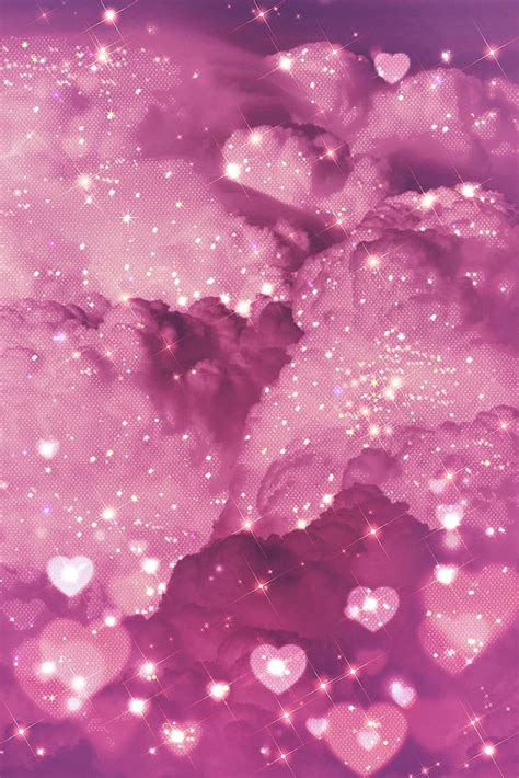 Pink Sky Coeur El Space Glitter Iphone Nebula Samsung Space Tumblr Hd Phone Wallpaper