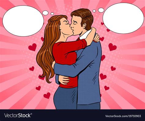 Kissing Couple Pop Art Royalty Free Vector Image