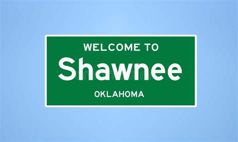 Shawnee Oklahoma City Limit Sign Town Sign From The USA Stock