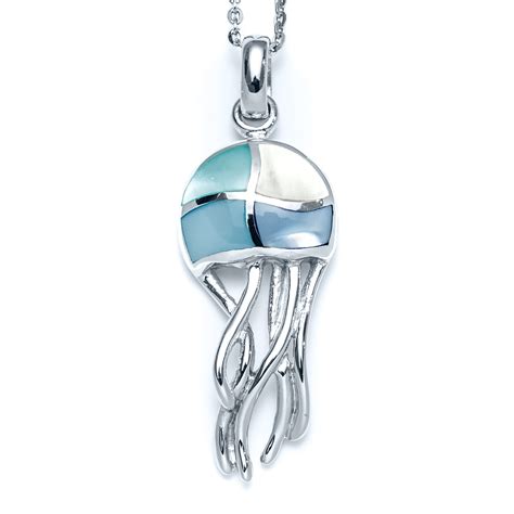 Capri Jellyfish Necklace In Sterling Silver Landing Company