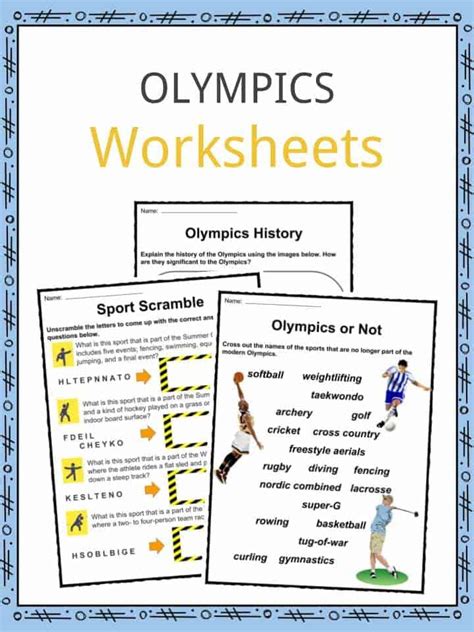 Olympic Worksheets Free