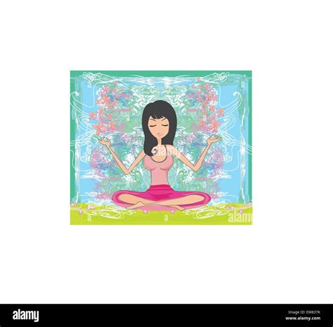 Yoga Girl In Lotus Position Stock Vector Image And Art Alamy