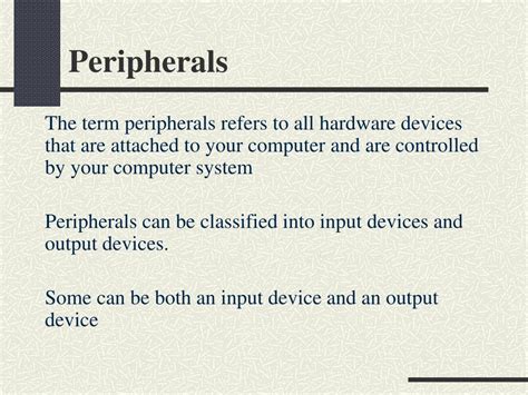 Ppt Peripherals Powerpoint Presentation Free Download Id5721887