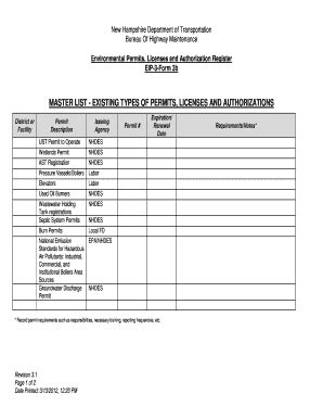 Fillable Online Nh Eip Form B Environmental Permits Licenses