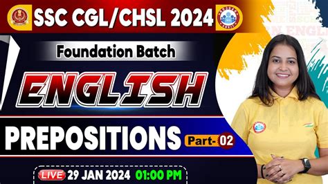 SSC CGL CHSL 2024 CHSL English Class Prepositions English Class