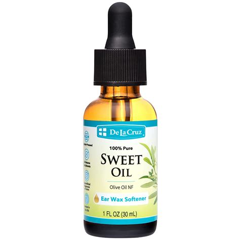 De La Cruz Pure Sweet Oil Ear Wax Softener Ear Drops For Clogged Ears