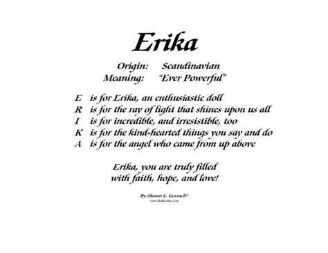 Meaning of Erika - LindseyBoo