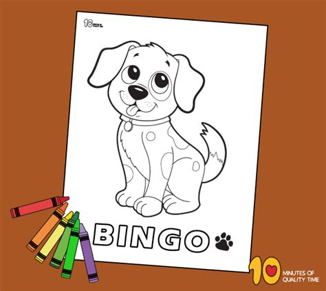 Bingo Dog Song Coloring Page – 10 Minutes of Quality Time