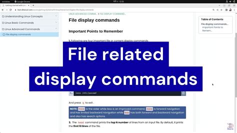 5 1 File Display Commands Getting Started With Linux Dhanu Sir