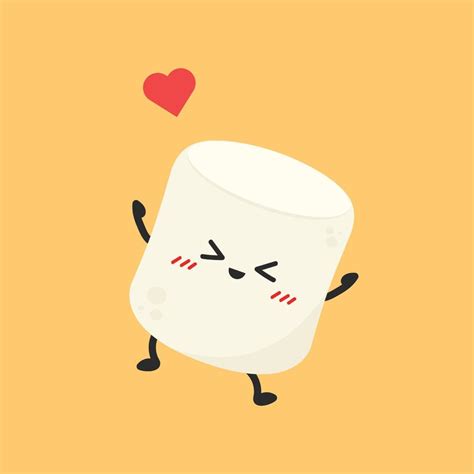 Marshmallow cartoon. marshmallow character design. Marshmallow vector ...