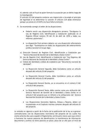 Observaciones Al Proyecto De Ley Org Nica Del Servicio Nacional De