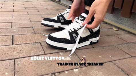 Louis Vuitton Trainer Black Sneaker Review On Foot YouTube