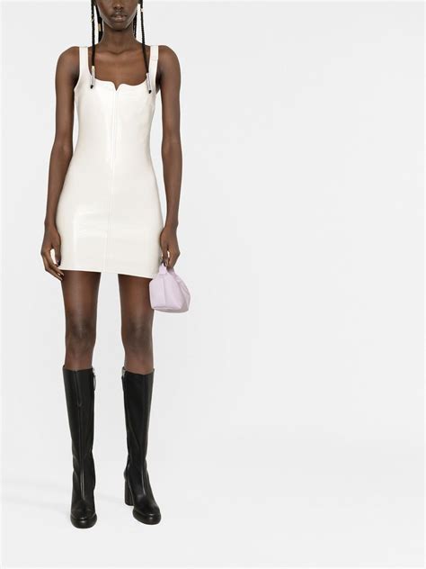 Courrèges Faux Leather Sleeveless Mini Dress Farfetch White Leather Dress Sleeveless Mini