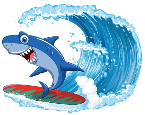 Surfing Shark Clipart Images