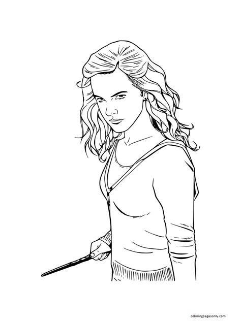 Dibujo De Hermione Granger Para Colorear Dibujos Para Colorear