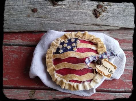 Made To Order Primitive American Pie Decoration Flag Pie Miniature Faux Pies Americana