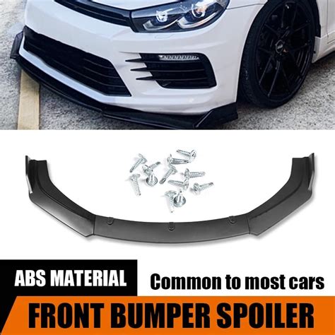 Car Universal Front Bumper Spoiler Protection Plate Lip Kit Carbon