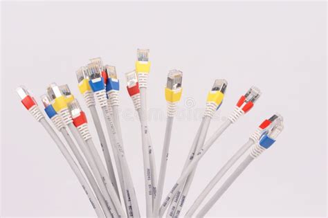 Computer Network Cables Over Grey Background Stock Photos Free