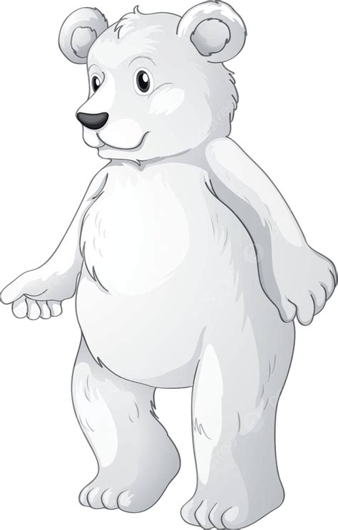 Soporte De Oso Polar Oso Polar Peludo Vector Png Pararse Peludo Oso