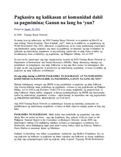 Pangangalaga Sa Kalikasan At Kapaligiran Essay Kalikasan Sansinukob ...