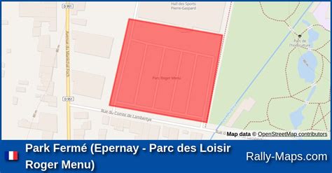 Park Fermé Epernay Parc des Loisir Roger Menu stage map Rallye