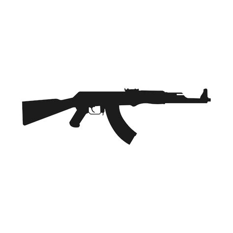 Premium Vector Assault Rifle Icon Isolated On White Kalashnikov Assault Rifle Ak47 Vector