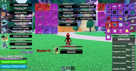 Blox Fruits Lvl 2450 Max Dragon Fruit All Skill Unlocked