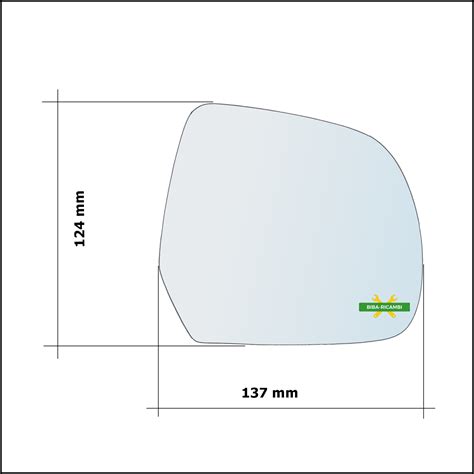 V Vetro Specchio Retrovisore Cromato Asferico Lato Sx Guidatore Art