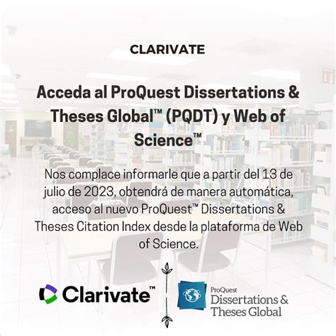 Lanzamiento Al Nuevo Acceso Proquest Dissertations Theses Citation