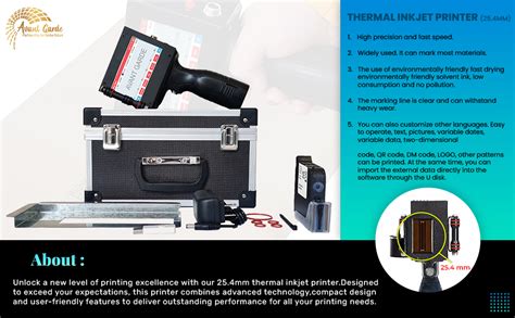 Avant Garde 25mm Handheld TIJ Thermal Inkjet Printer With Premium