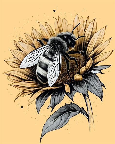 Honey Bee Woodcut Illustration Artofit