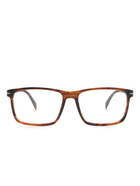 Eyewear By David Beckham Rectangle Frame Clear Glasses Farfetch