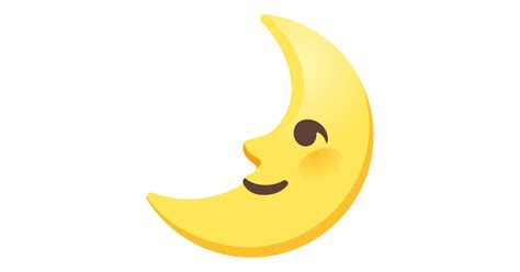 Luna De Cuarto Creciente Con Cara Emoji