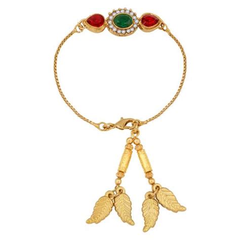 Buy Mahi Gold Plated Colurful Crystals Studded Simple And Classic Lumba