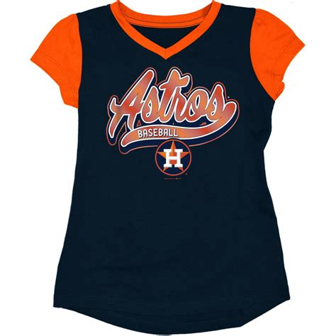 Mlb Houston Astros Girls Short Sleeve Team Color Graphic Tee Walmart