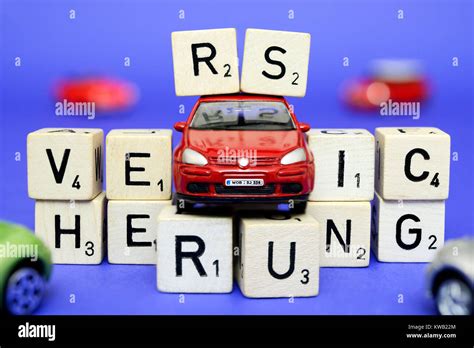 Miniature Car On The Stroke Assurance Symbolic Photo Vehicle Assurance