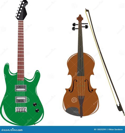 Guitar And Violin Stock Vector Illustration Of History 13025299