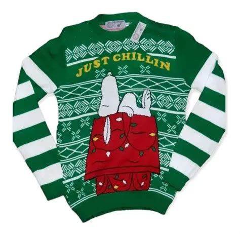 Suéter Navideño Ugly Snoopy Unisex Sweater Navidad Tejido Meses sin