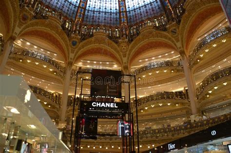 Galeries Lafayette Interior in Paris Editorial Stock Photo - Image of ...