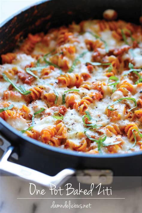 One Pot Baked Ziti Damn Delicious