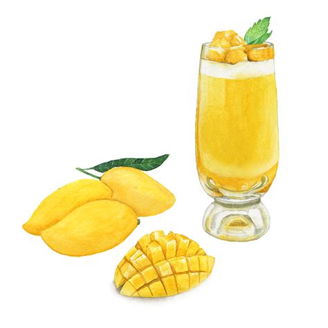 Mango Smoothie Mango Drink Menu Watercolor 21121853 Png