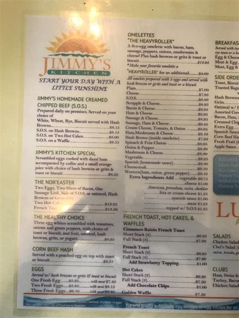 Jimmys Kitchen Menu Reviews And Photos Coastal Hwyfenwick