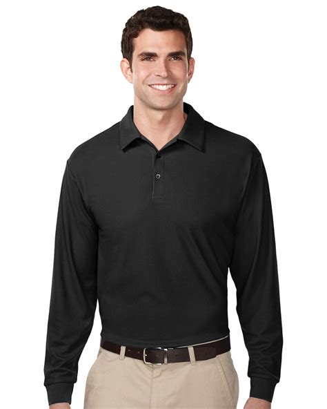 Tri Mountain K107LS Men 100 Polyester Uc Long Sleeve Golf Shirt